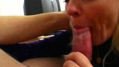 This blonde milf bombshell sucks and fucks my dick