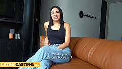latina casting babe takes huge dick in teen cunt during interview