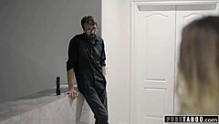 Daddy tricks blonde teen into taboo sex