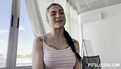 Horny woman with big tits gets fucked passionately and swallows every drop