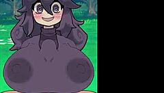 In the game, she bangs a monster cock with titty fucks and blowjobs