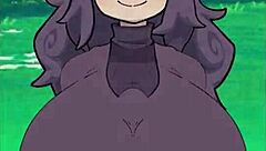 In the game, she bangs a monster cock with titty fucks and blowjobs