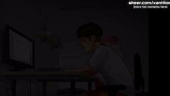 Feeling the warmth of mature milf's lactating breasts in summertime saga