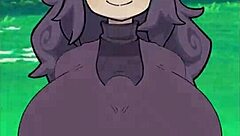 In the game, she bangs a monster cock with titty fucks and blowjobs