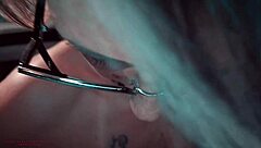 French blonde takes rough anal creampie