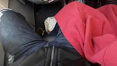 public airplane encounter with brunette teen
