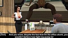 Cheating secretary seduces with raw banging in cartoon style.