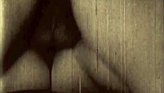 vintage erotic illustration of antique hentai cartoon in retro style.