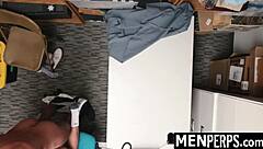 young guy punished with blowjob by security guard?