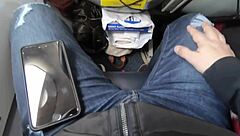 public airplane encounter with brunette teen