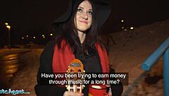 Melany Mendes deepthroats in public outdoor blowjob leading to intense fuck and cumshot orgasm