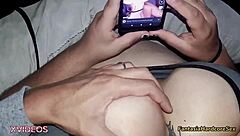 Watching porn tiktoks with best friend, getting horny over her huge tits in fantasy hardcore sex