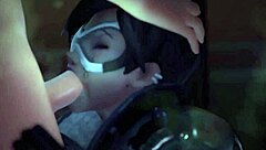 tracer gets anal assfucking in 3d hentai spa