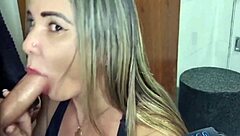 Latina Neighbor Gives Blowjob After Seeing Me Shower