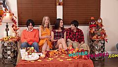 We caught our perverted step sons fucking the dessert in the group scene with friends and cougar milf sharing hardcore sex.