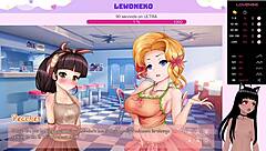 vtuber lewdneko gets naked playing order us part 1, showing small tits