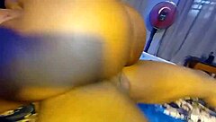 Sexy ebony babe asks, 'Want to see my big tits before fucking?'