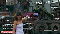 Great camel toe and big ass in tight white suit by jeny smith