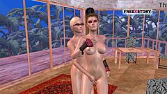 Watch two lesbian girls kiss and fuck with a double dildo.