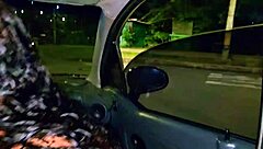 uhh, taxi blowjob to driver while cuckold films me!