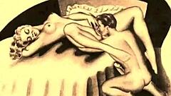 vintage erotic illustration from antique collection