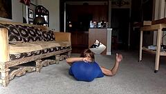 Steamy ginger MILF teases with wet nipples and ass