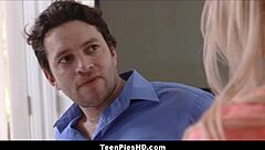 blonde teen 18+ takes big cock creampie