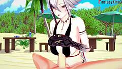 Arlecchino Fucking Hard in Bikini on Beach in Genshin Impact Hentai