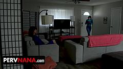 Forbidden Threesome with Horny Step Nana and Girlfriend!