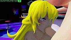 Futanari milf fucks hard at the bar in rwby 3d cartoon!