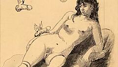 vintage erotic drawings from antique hentai cartoon anime comic collection