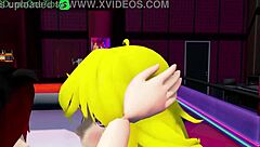 Futanari milf fucks hard at the bar in rwby 3d cartoon!