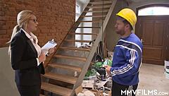 Sexy Blonde Babe Gives Handjob And Blowjob For Facial Cumshot