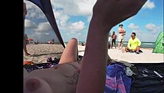 Exhibitionist Wife 511 - Mrs Kiss Gives Us Her Nude Beach Pov View of a Voyeur Jerking Off in Front of Her and Several Other Men Watching