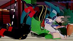 蛙吹梅雨和Mt Lady猛干绿谷出久激烈中出