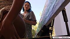 Busty babe facesits ebony lesbian bff in intense session.