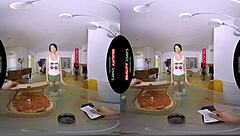 Czech Skinny Babe Monika in Pizza Delivery VR Scene