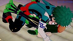 tsuyu asui and mt lady fuck izuku midoriya in intense creampie scene