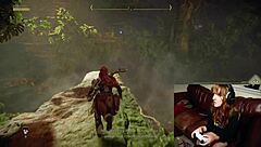 Gamer slut forgets webcam is on