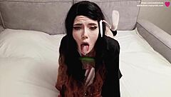 Nezuko Kamado Gets Face Fucked and Choked with Hard Cock in Missionary