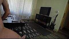 Stepmom swirling tongue around stepson's head in cheatermom video