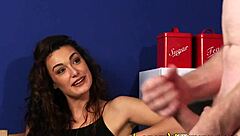 Clothed Brunette Watches Neighbors in Humiliating Femdom Shoe Fetish Scene