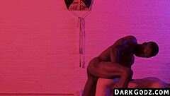 Ebony Hunk Sucks Big Black Cock in Intense Bareback Session