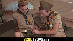 enormous item stuffs two twink boys raw back to back on scoutboys net