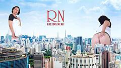 wow, a giant lady without panties walks around the city, she's as tall as king kong, amazing show of a giantess