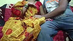 Aunt in Yellow Saree Bent Over for Devar's Anal Pleasure on Ranch!