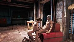 Brunette in power armor gets fucked in Fallout 4 game