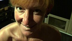 A great blowjob in the camping car with redhead milf