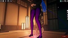 Kadobu hentai game ep 2: futanari girl does footjob to living dildo!