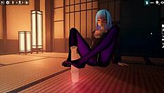 Kadobu hentai game ep 2: futanari girl does footjob to living dildo!